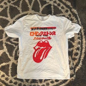 ROLLING STONES BAND SHIRT, SIZE: Large, White shirt, H&M Brand.